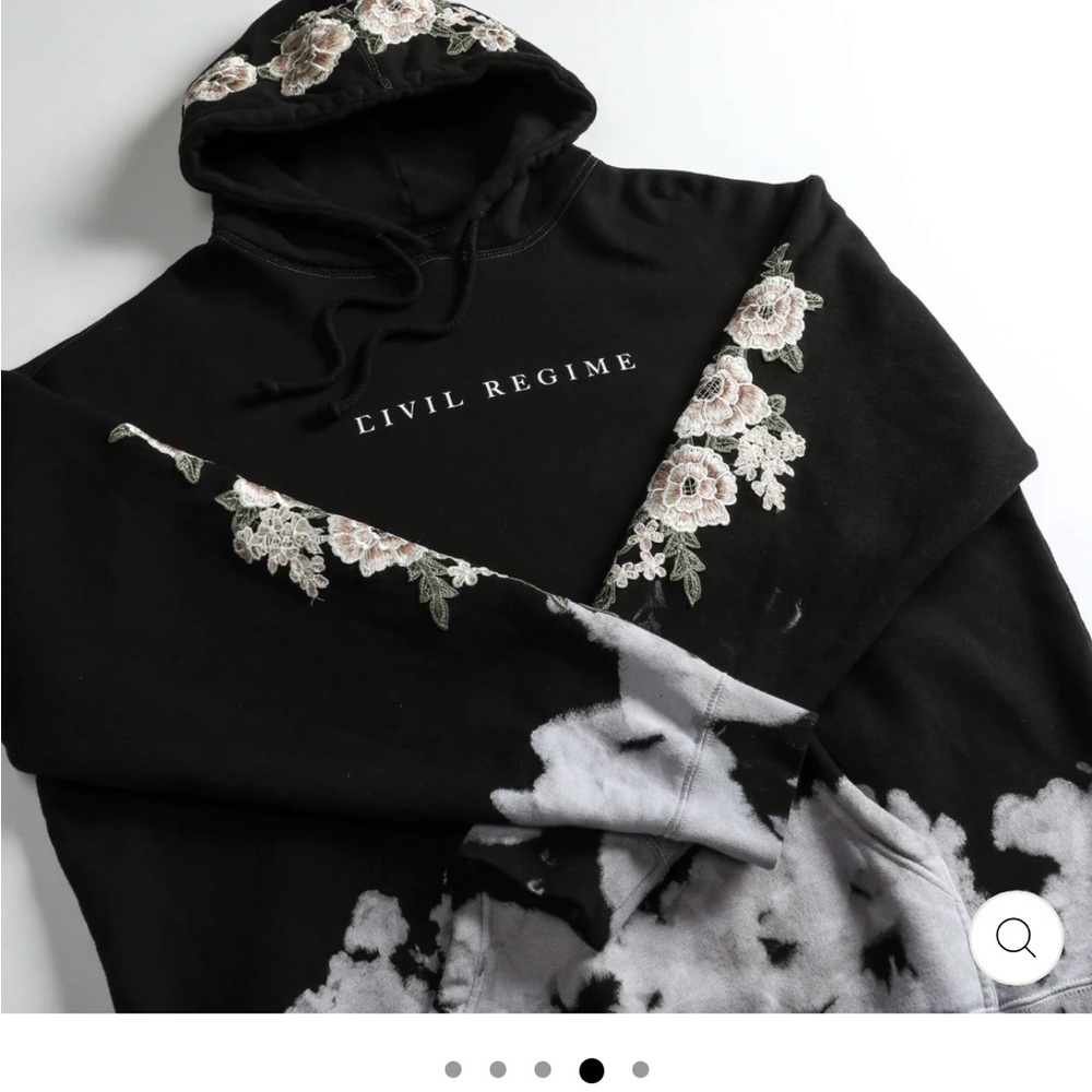 CIVIL REGIME - Roses Hoodie in Dip Dye wash (EXCLUSIVE - Size XL)